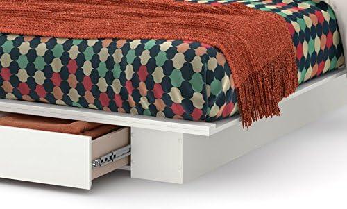 South Shore Full/Queen Holland Platform Bed with Drawer, Pure White