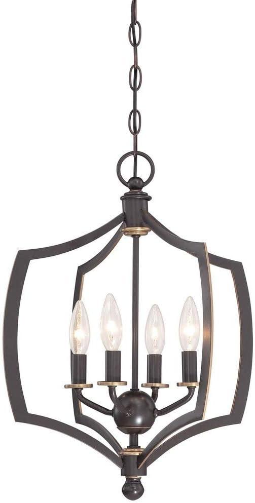 Mini Chandelier 4 Light Downton Bronze/Gold In Transitional Style 20.25 Inches Tall By 16 Inches Wide     -Traditional Installation Minka Lavery