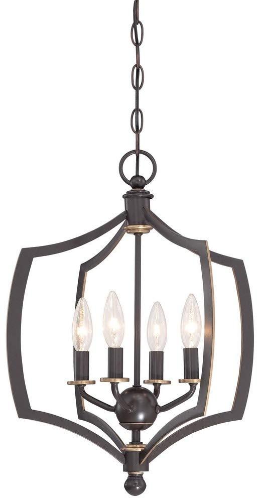 Mini Chandelier 4 Light Downton Bronze/Gold In Transitional Style 20.25 Inches Tall By 16 Inches Wide     -Traditional Installation Minka Lavery