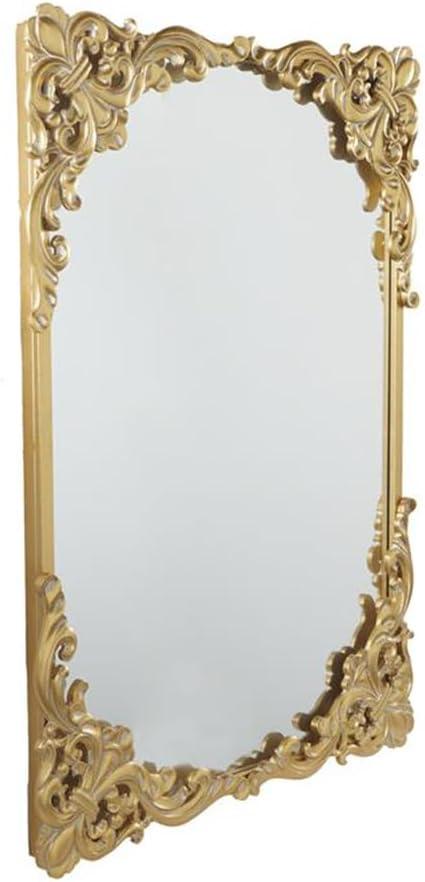 Antique Gold Rectangular Engineered Wood Bathroom Mirror