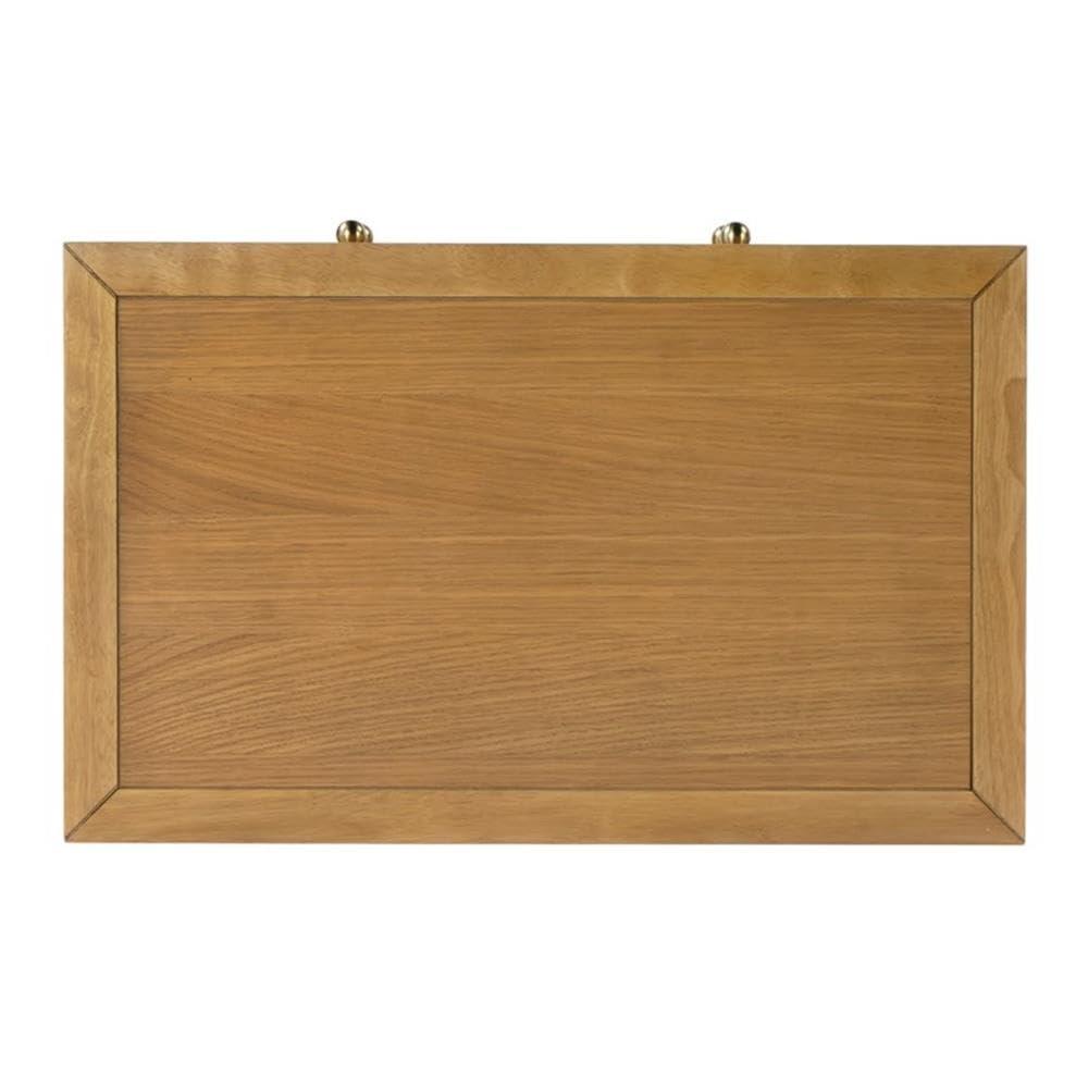 Natural Acacia Wood 2-Drawer Nightstand with Open Shelf
