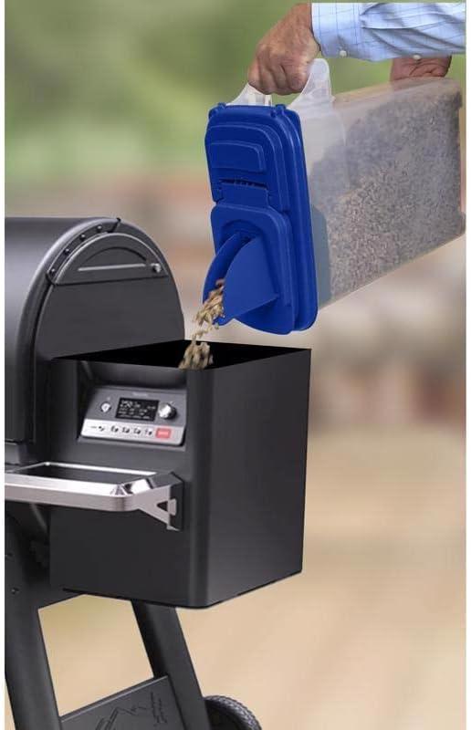 Clear and Blue Heavy-Duty Wood Pellet Storage Dispenser