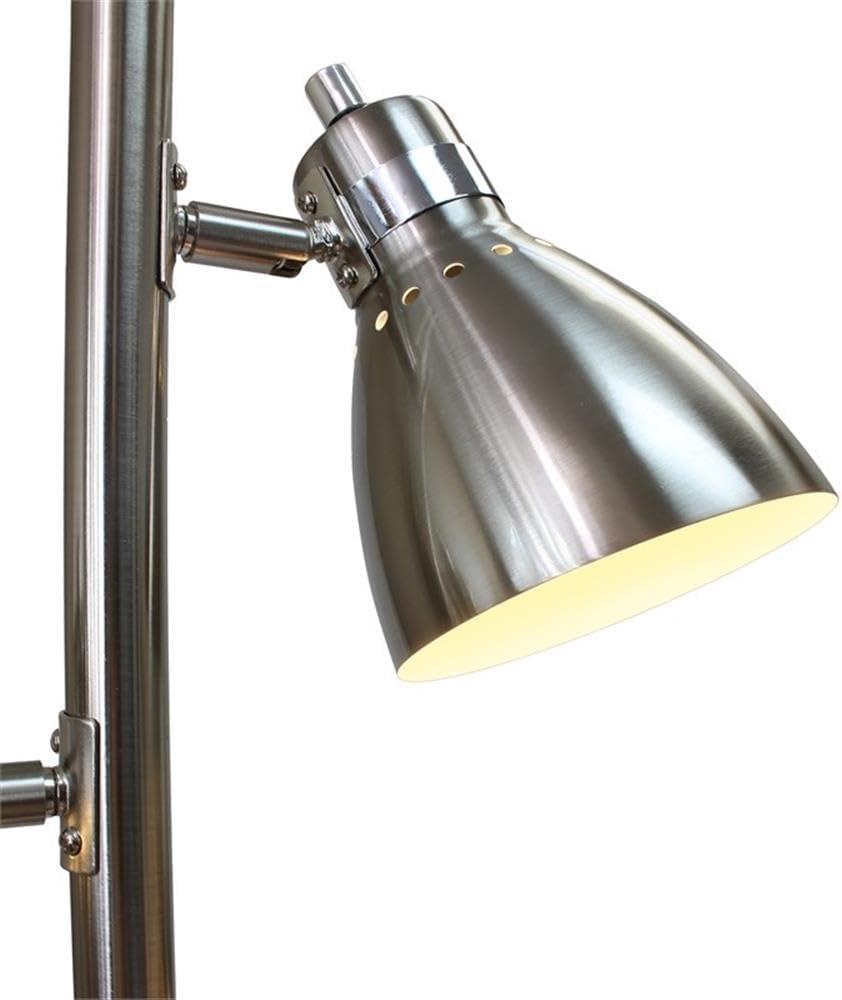 Simple Designs Metal 3-Light Tree Floor Lamp, Brushed Nickel Finish