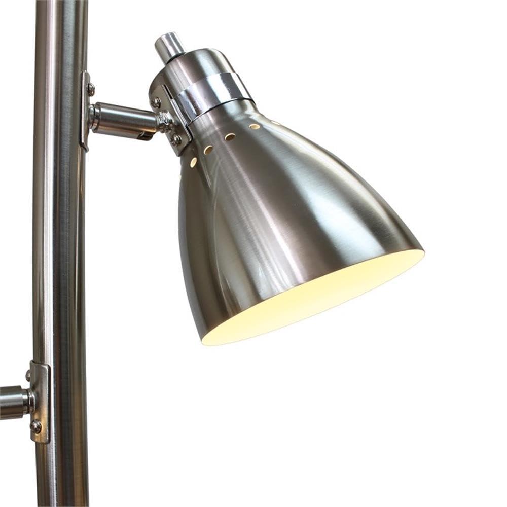 Simple Designs Metal 3-Light Tree Floor Lamp, Brushed Nickel Finish