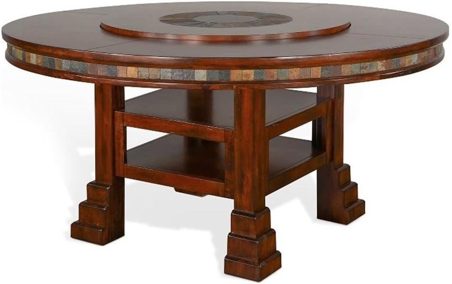 Sunny Designs Santa Fe 60" Round Dining Table with Lazy Susan