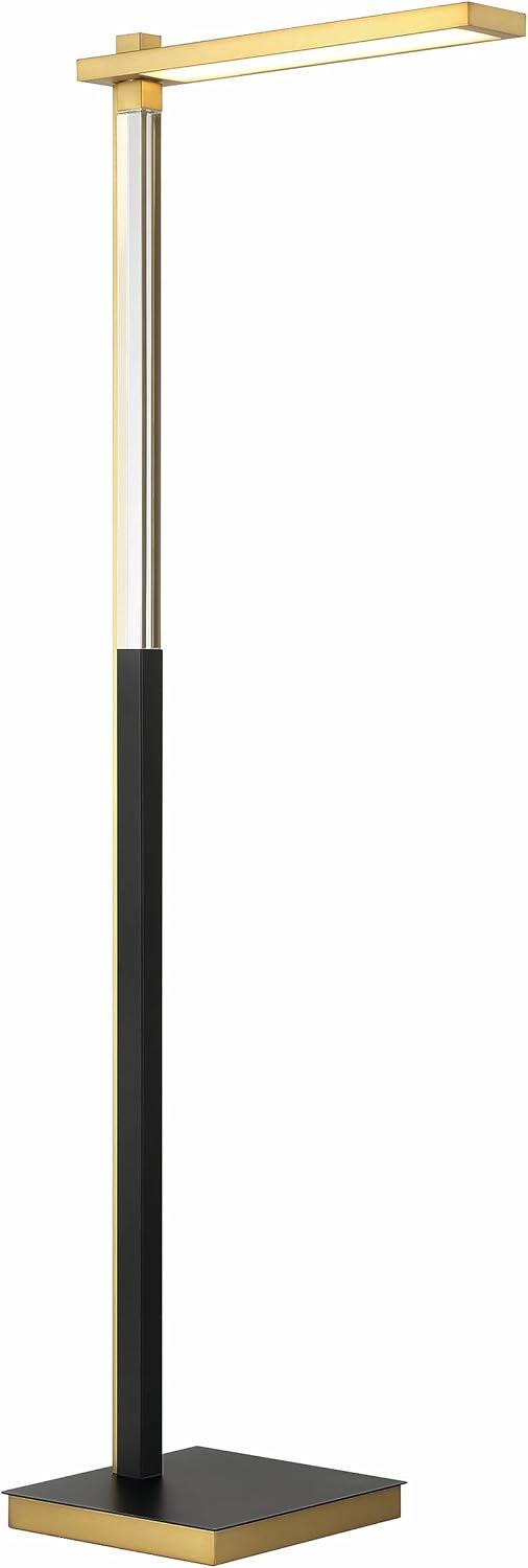 George Kovacs Sauvity LED Floor Lamp In Coal & Soft Brass