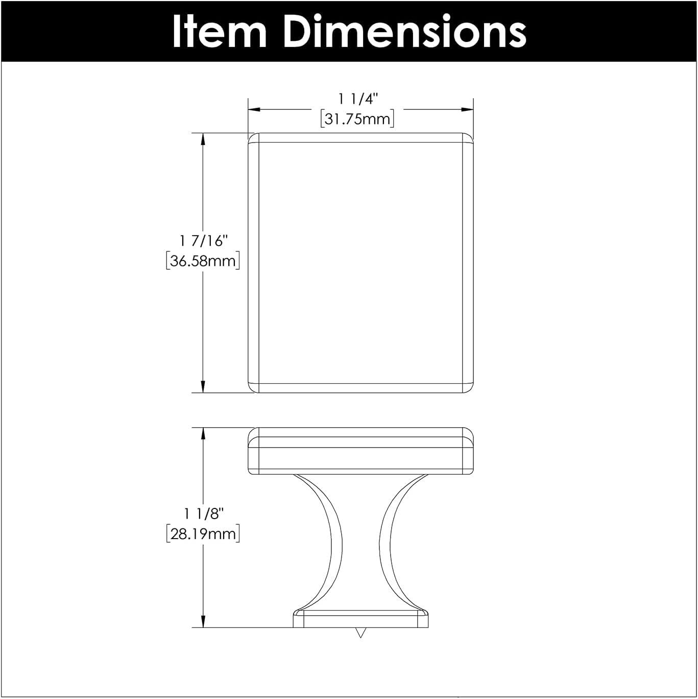 Forge 1 7/16" Length Square Knob