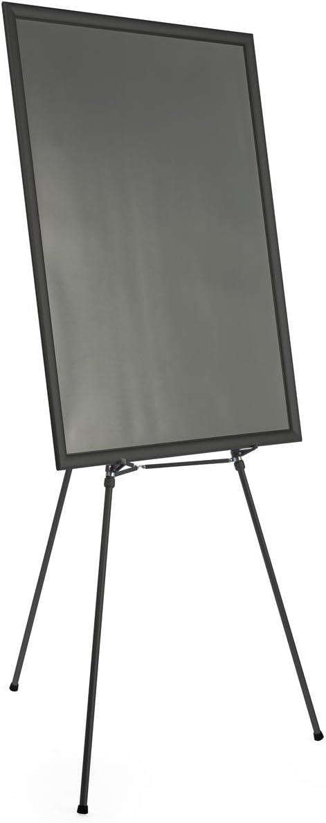 Floor Easel for Art or Display, Adjustable Height, with 36" x 48" Snap Frame (Black Aluminum) (EASSF3648B)