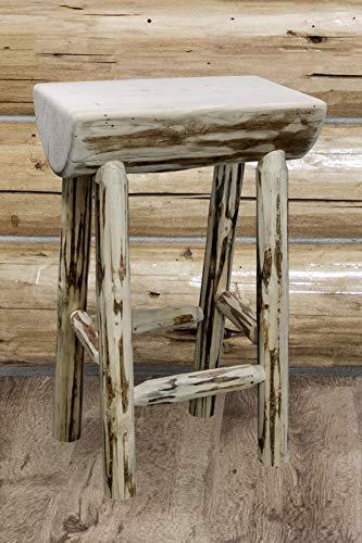 Montana Collection Counter Height Half Log Barstool, Ready to Finish