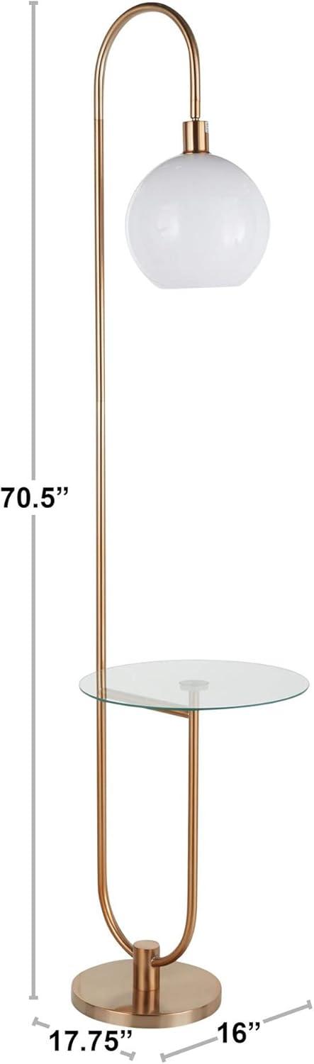 LumiSource March Contemporary Floor Lamp: Marble Base, Linen Drum Shade, UL Listed, 60W