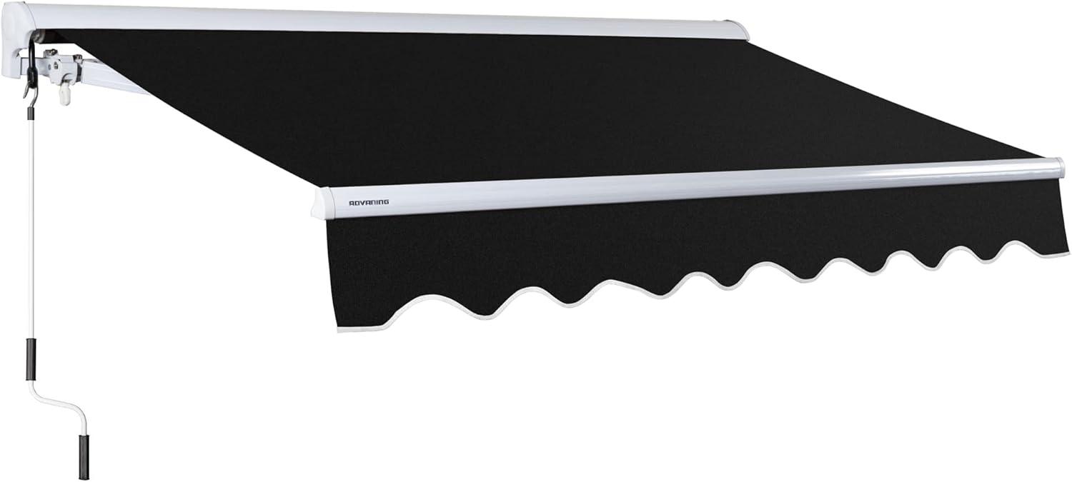 Advaning 10.5'' Fabric, Metal Cover Retractable Patio Awning