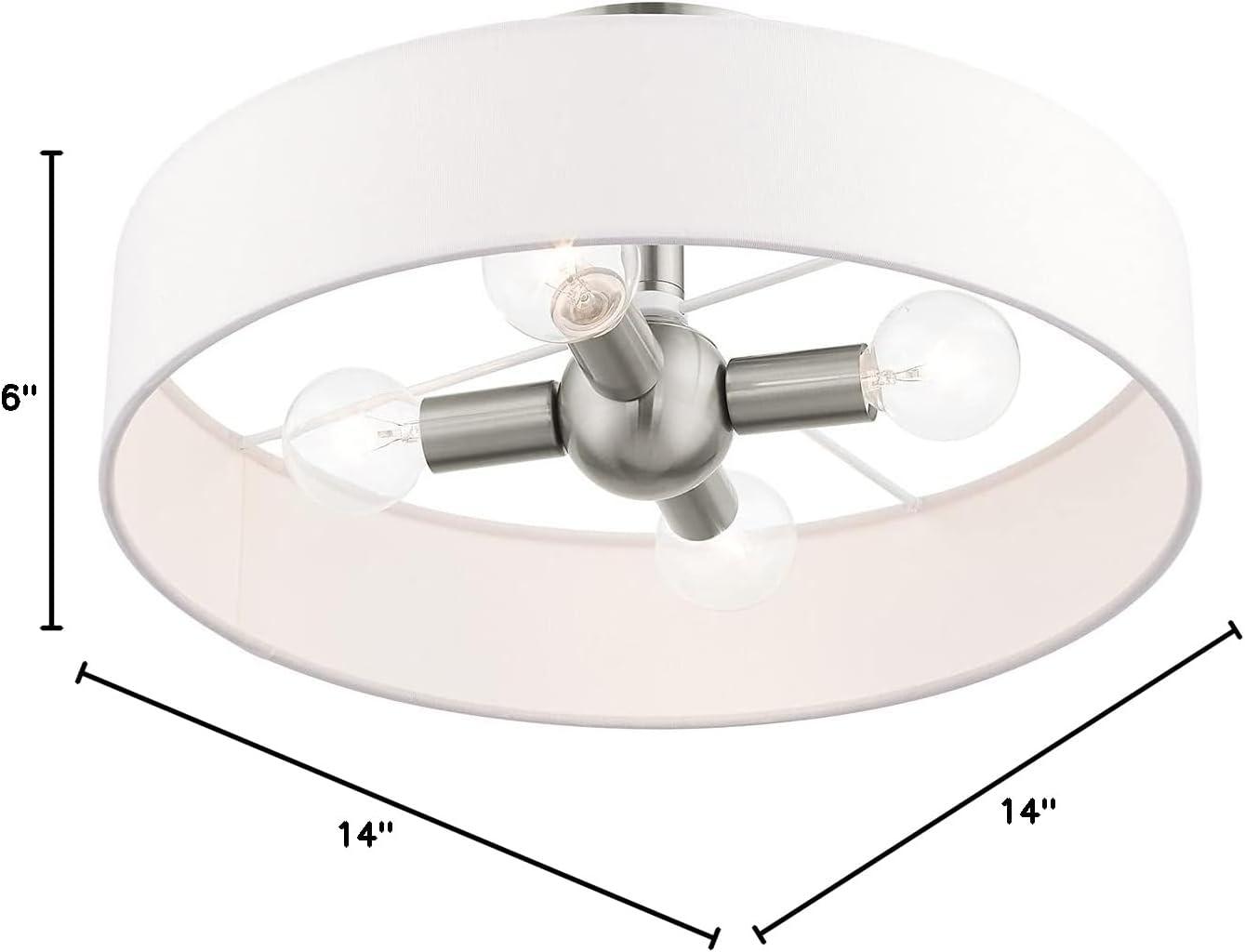 Livex Lighting Venlo 4 - Light Semi-Flush Mount in  Brushed Nickel