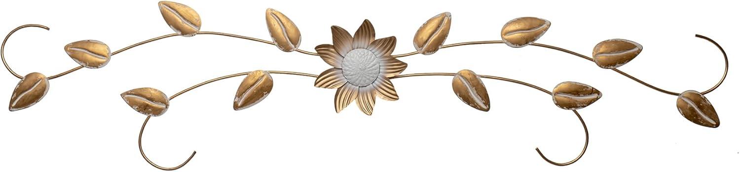 Keyes Gold and White Floral Metal Wall Art, 39.5 in