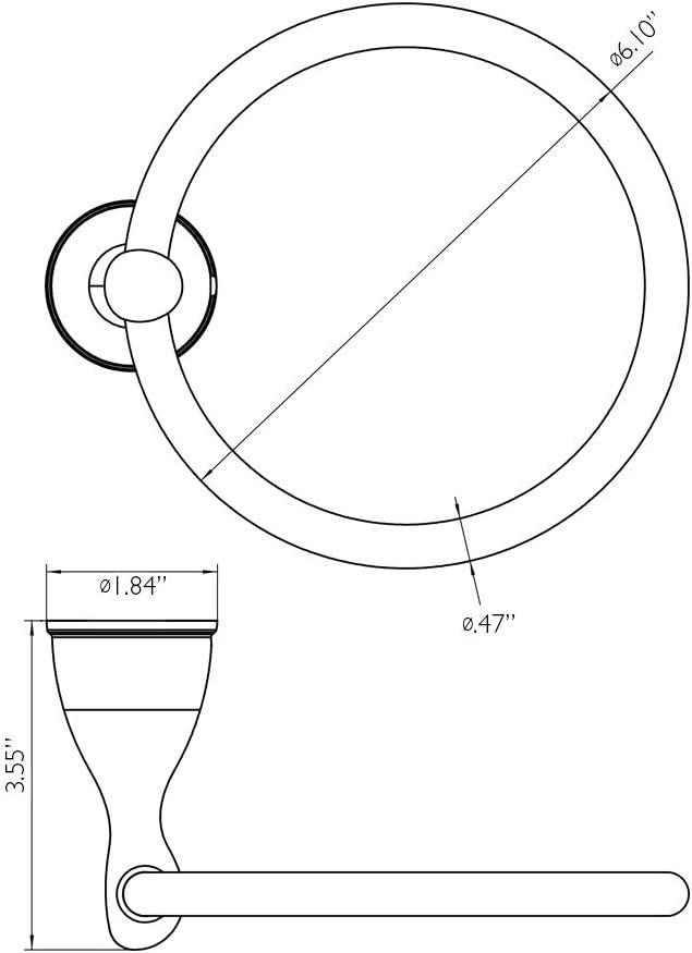 Brushed Nickel Wall Mounted Towel Ring with Zinc Base