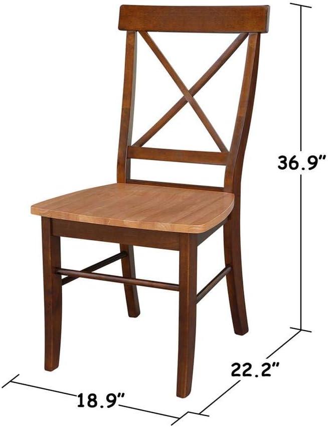 Elegant Pecan Brown Solid Wood Cross-Back Side Chair