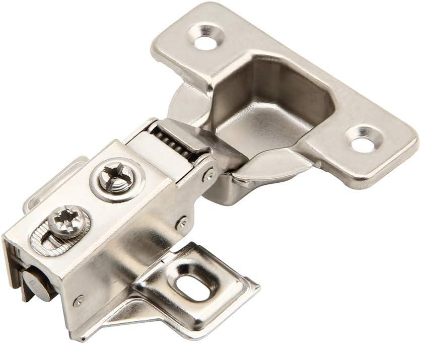 20 Pack - Silverline Face Frame Quiet Soft Close Cabinet Door Hinges, 1/2 Inch Overlay, with Built-in Metal Dampers, Strong Heavy Duty Steel for Kitchen Bathroom