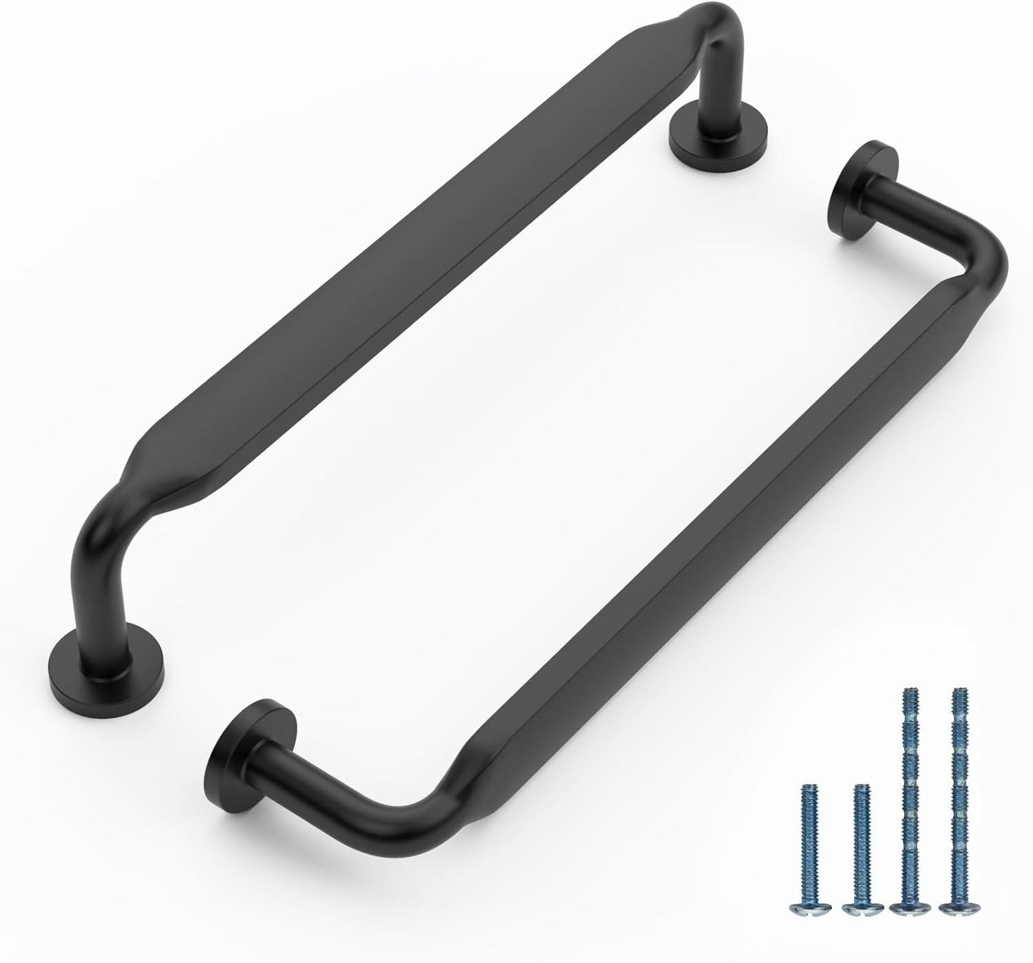 Matte Black Zinc Modern Cabinet Bar Pulls with Mounting Hardware