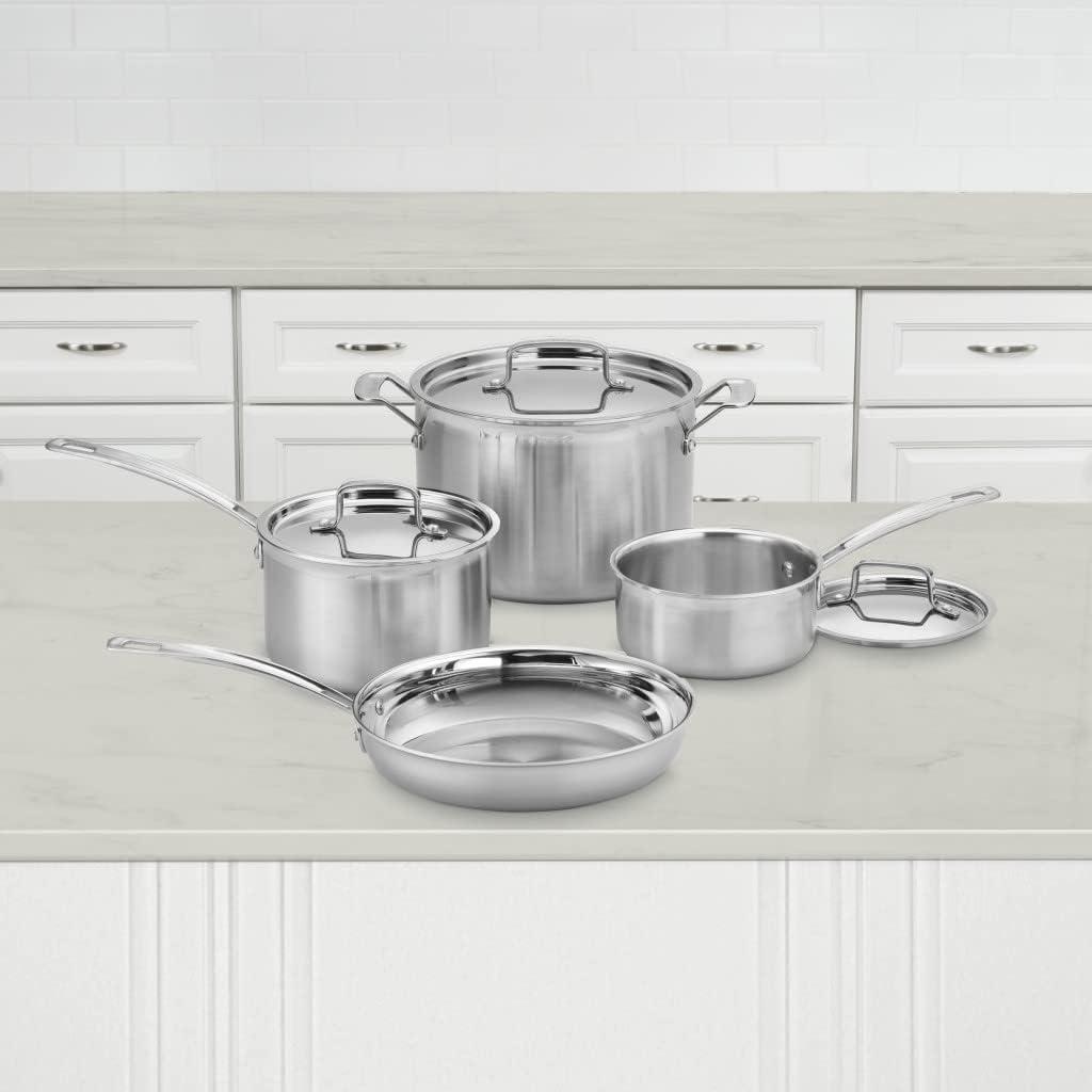 Cuisinart ® MultiClad Pro™ 7-piece Tri-Ply Stainless Steel Cookware Set