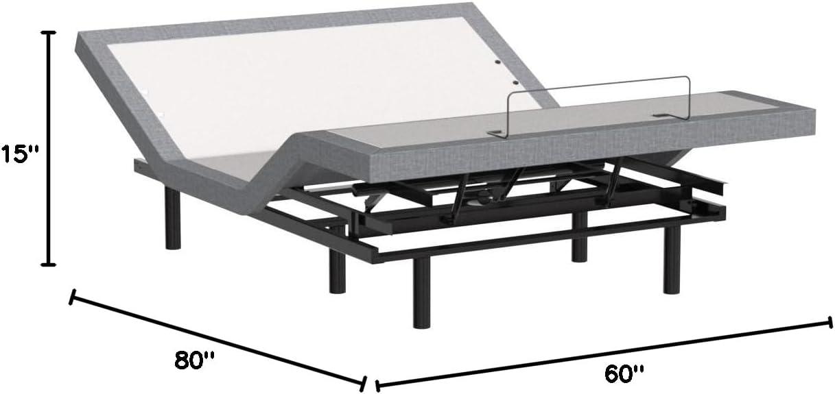 Sven & Son Classic Adjustable Bed Base (Frame Only), Head and Foot Lift, Massage, USB, Memory Positions, Zero Gravity, Wireless Remote - Queen