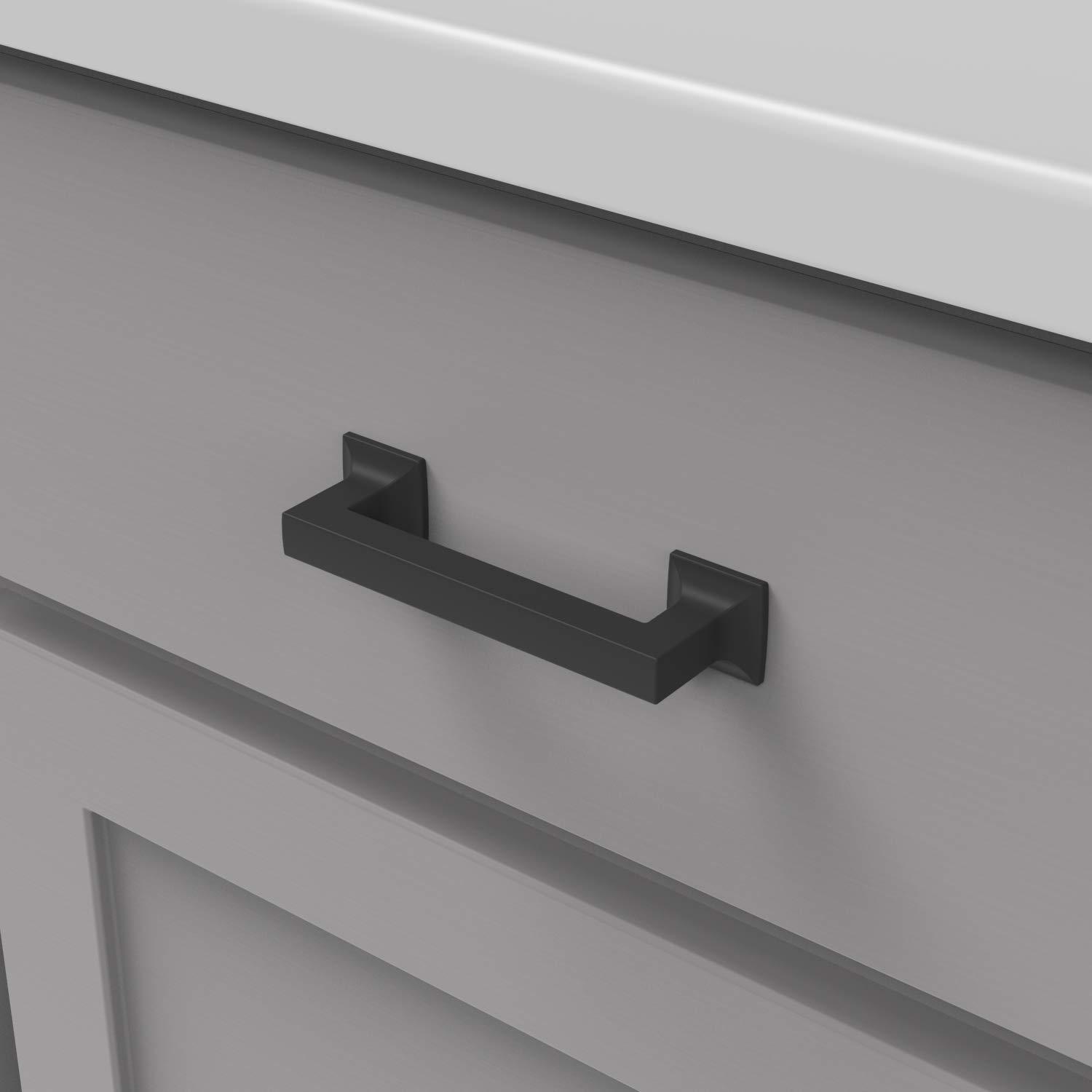 Hickory Hardware Studio Collection Pull - 3-3/4" Center to Center Cabinet Pull Matte Black - Transitional Hardware for Drawers & Cabinets