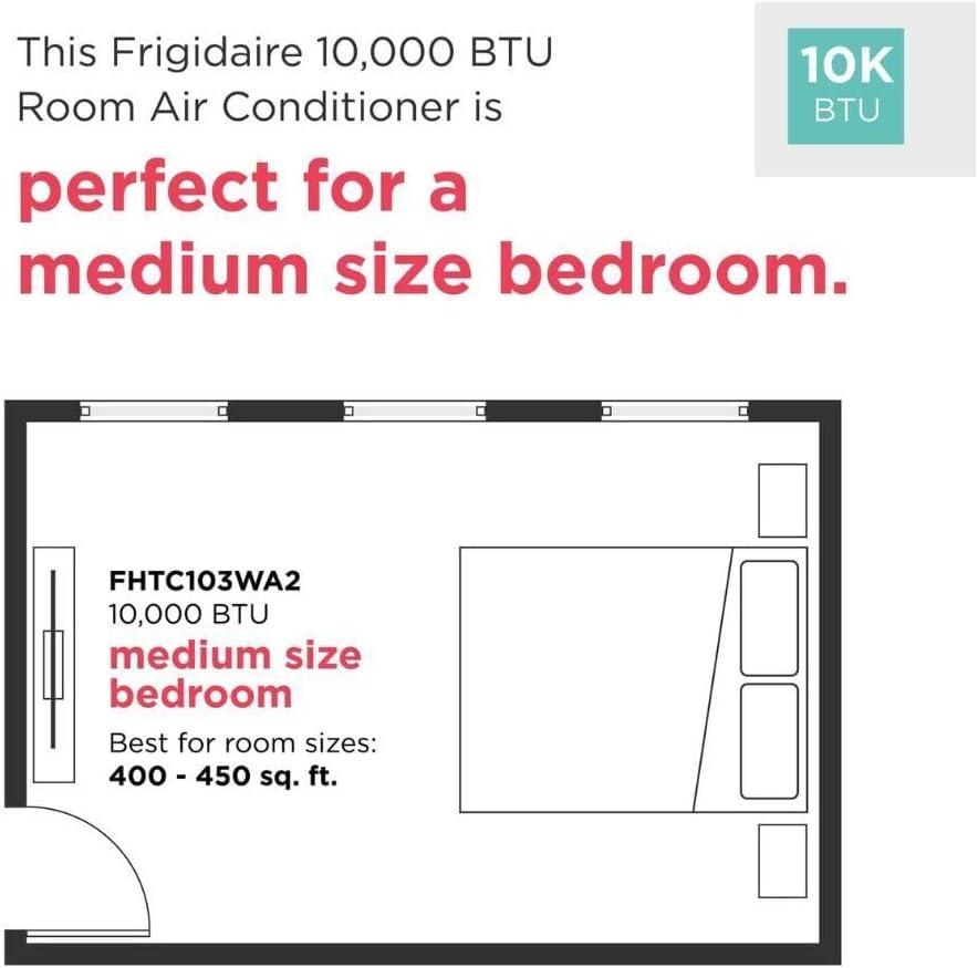 Frigidaire 10000 BTU 450 Sq Ft Through-the-Wall Air Conditioner, White