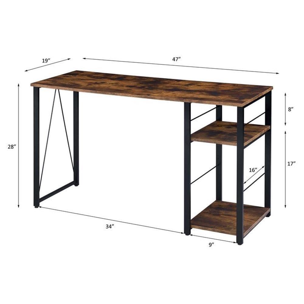 ACME Vadna Writing Desk in Weathered Oak and Black
