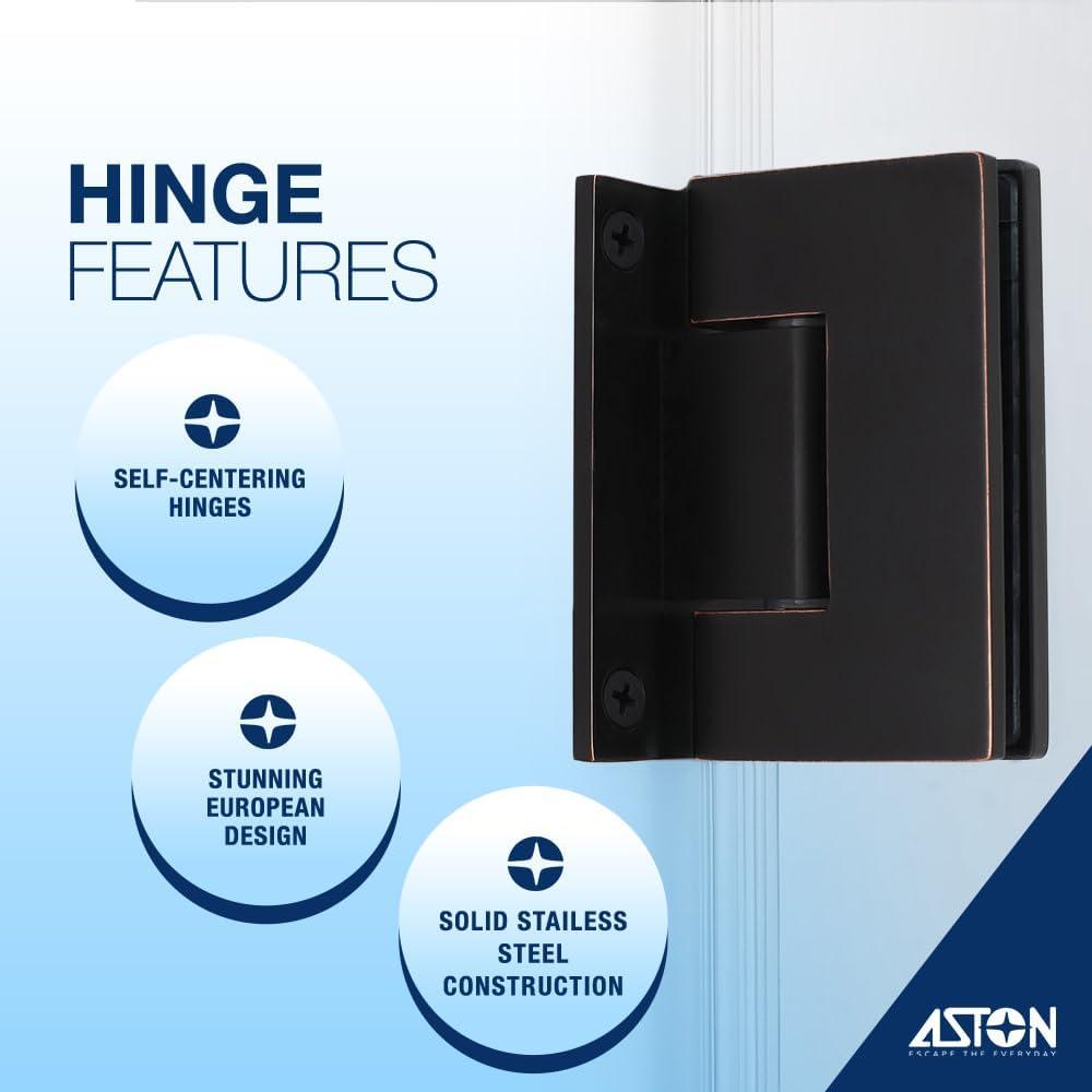 Belmore XL 51.25 - 52.25 in. W x 80 in. H Frameless Hinged Shower Door with Clear StarCast Glass in Matte Black