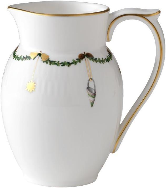 Star Fluted Christmas Cream-Colored Bone China Creamer