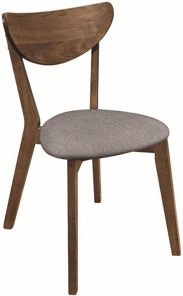 Alfredo Upholstered Dining Chairs Grey and Natural Walnut (Set of 2)