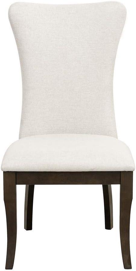 Traditional Off-White Upholstered Wood Swivel Side Chair