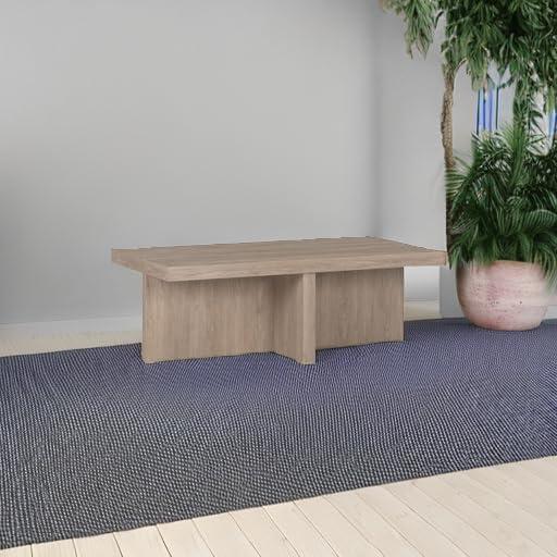 Evelyn&Zoe Contemporary Durable Rectangular Medium Density Fiberboard, Antiqued Gray Oak