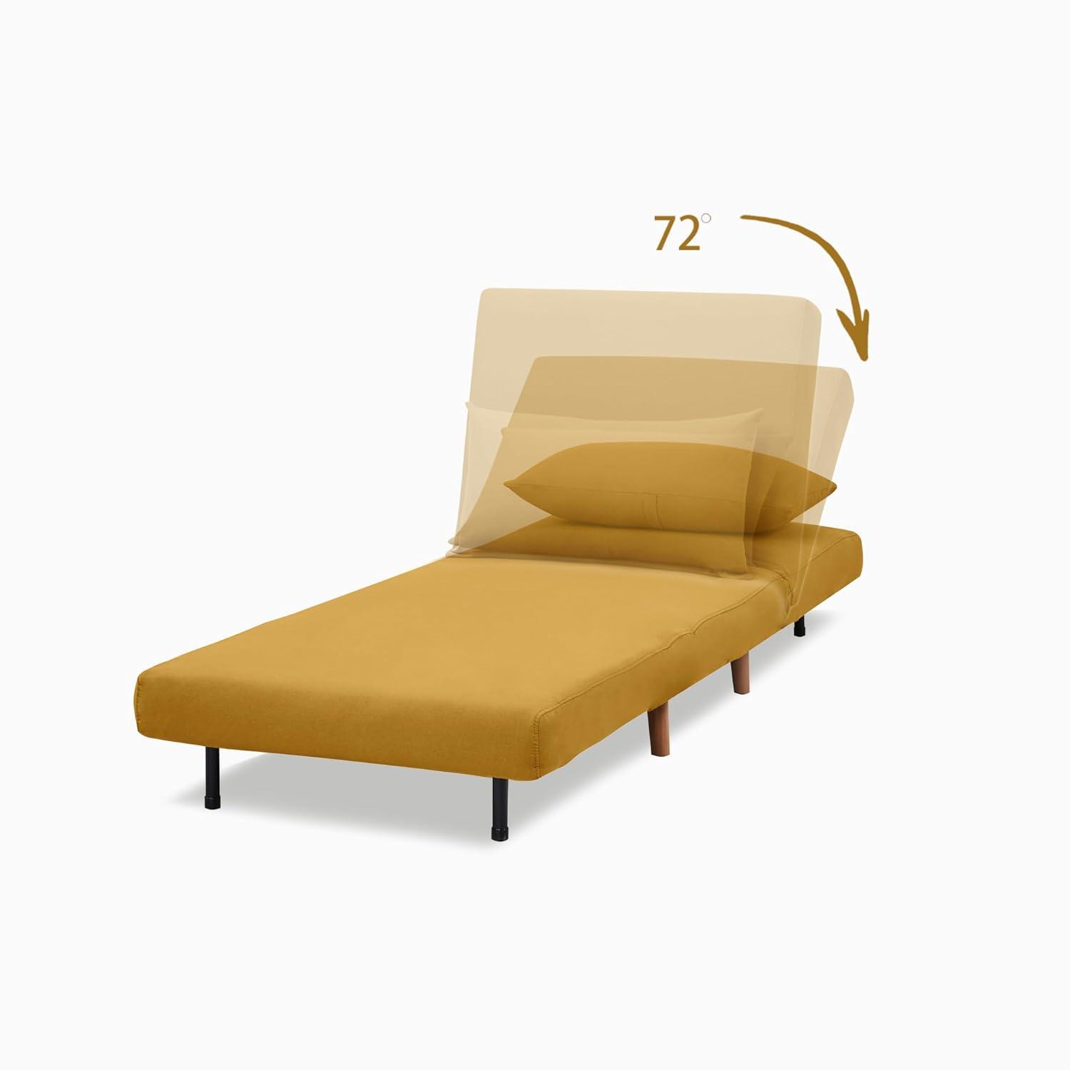 A&D Home Tustin Polyester Convertible Futon Chair, Yellow