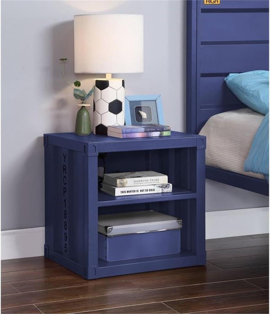 F&L Homes Studio Cargo Metal Nightstand W/USB