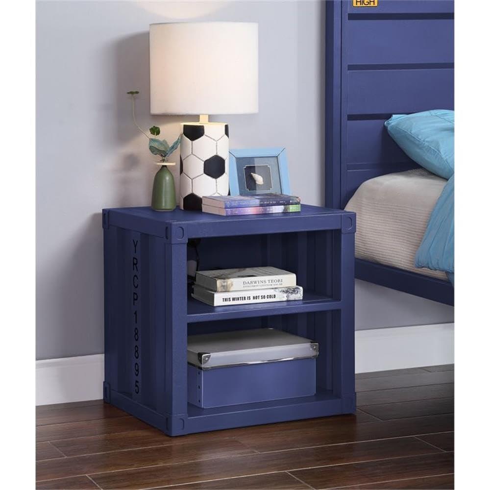 20" Cargo Nightstands White - Acme Furniture: Metal, Open Shelf, Kids' Room, No Assembly Required
