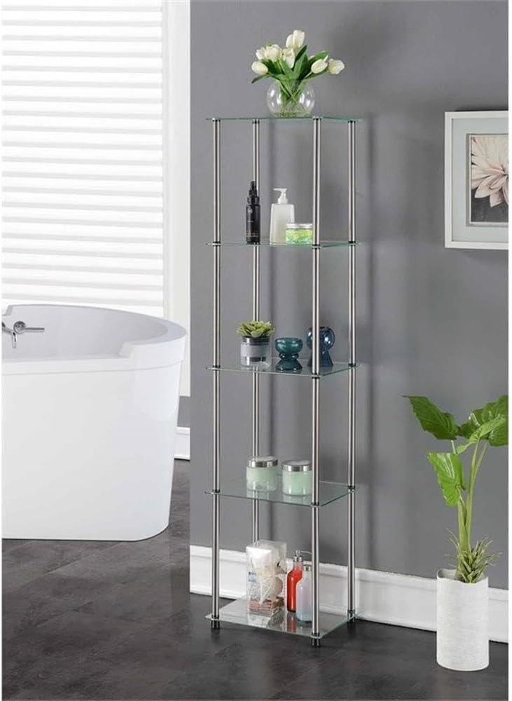 Convenience Concepts Designs2Go Classic Glass 5 Tier Tower, Black Glass
