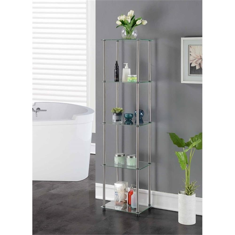 Convenience Concepts Designs2Go Classic Glass 5 Tier Tower Display Shelves, Glass