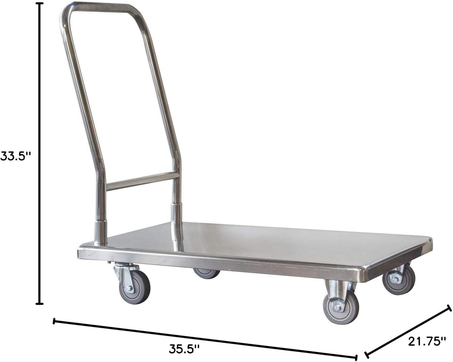 Heavy-Duty Stainless Steel Platform Truck with Metal Wheels