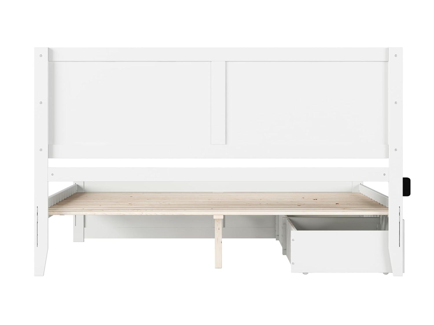 AFI Canyon White Solid Wood Platform Bed with Matching Footboard & Storage Drawers, King