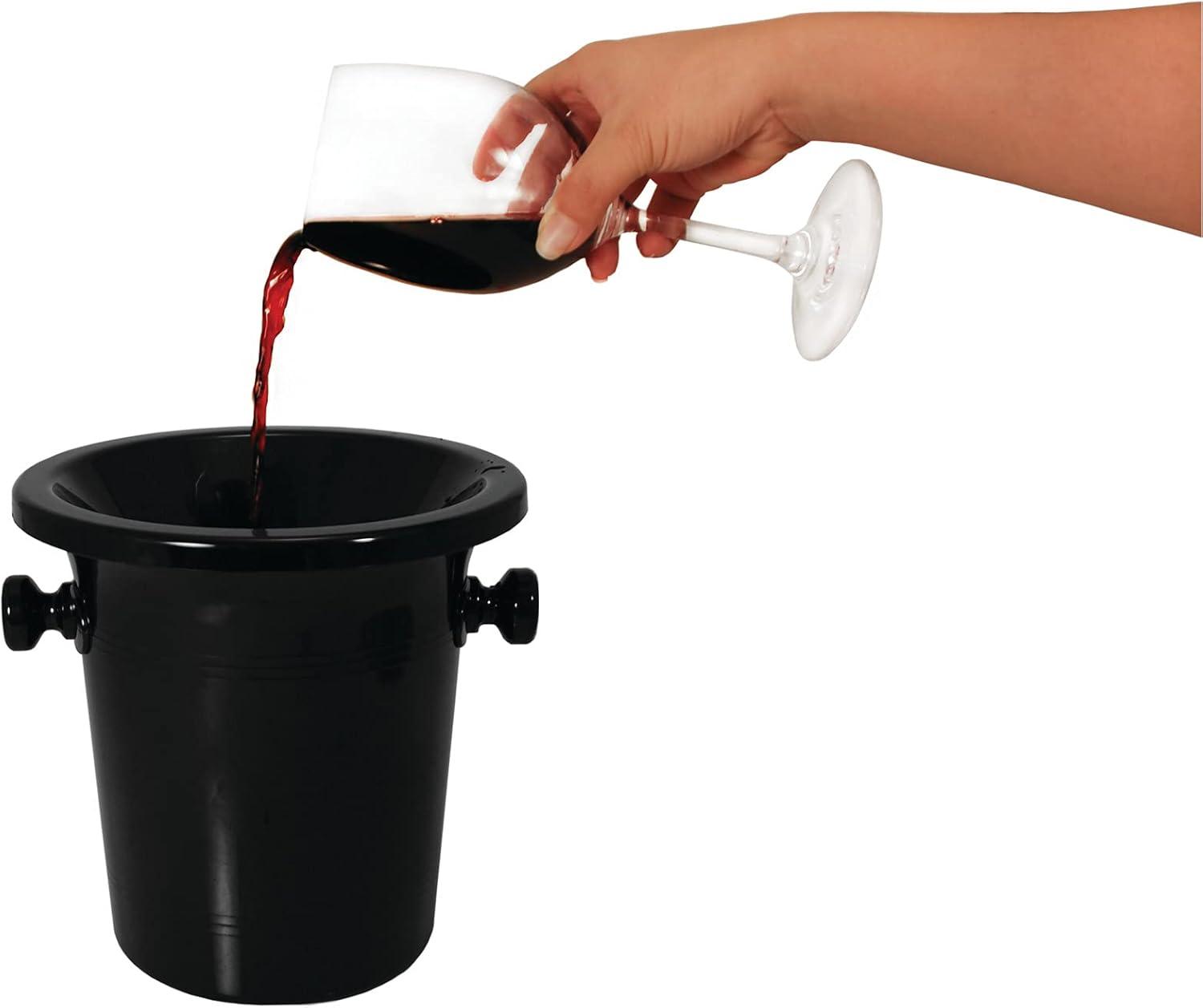 True Spittoon Plastic Wine Tasting Dump Bucket in Black