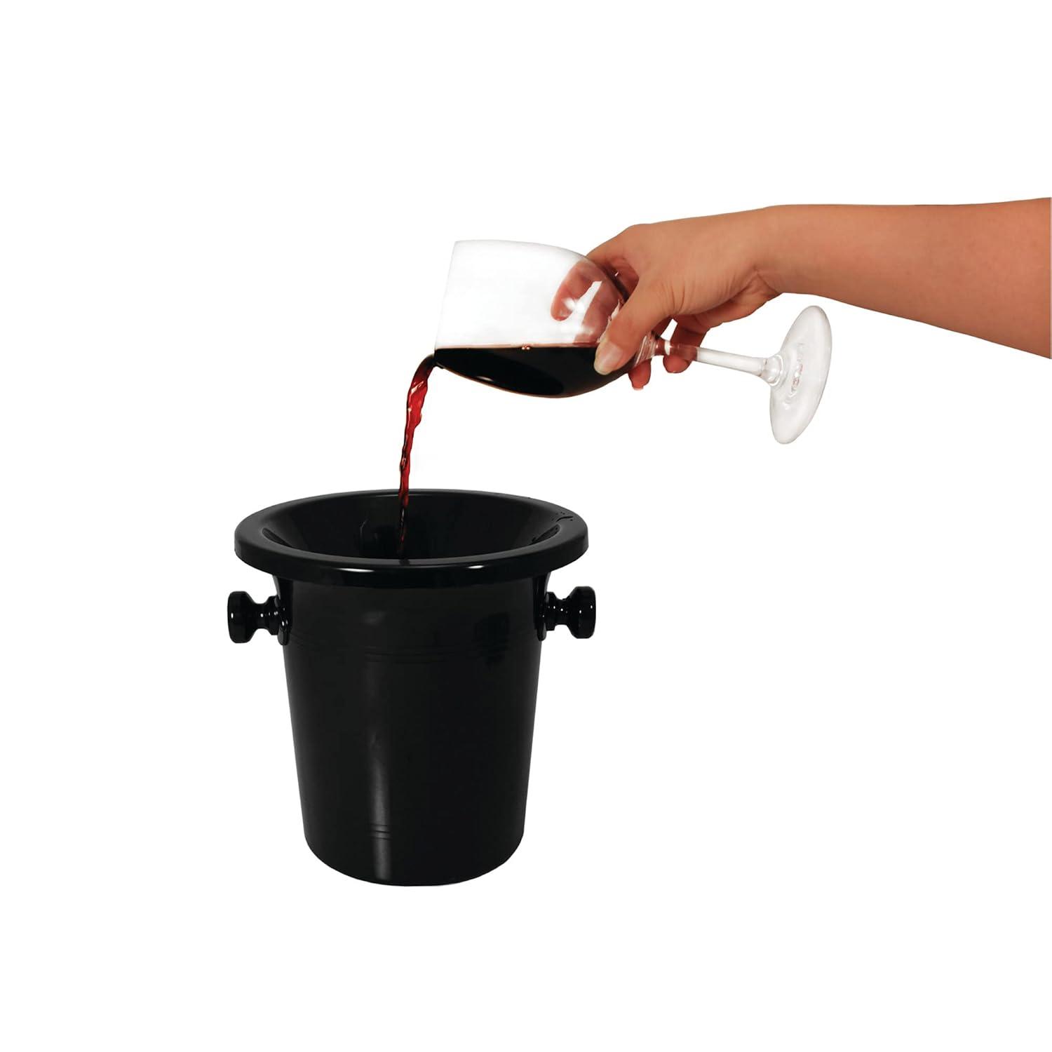 True Spittoon Plastic Wine Tasting Dump Bucket in Black