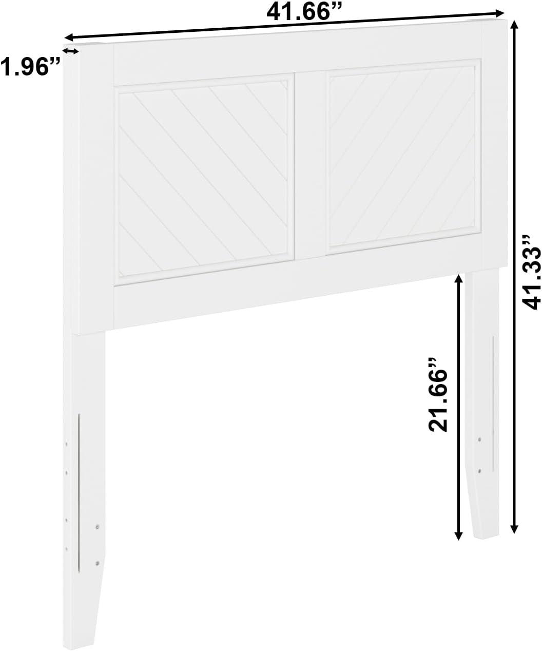 Twin White Solid Wood Chevron Headboard with USB Charger