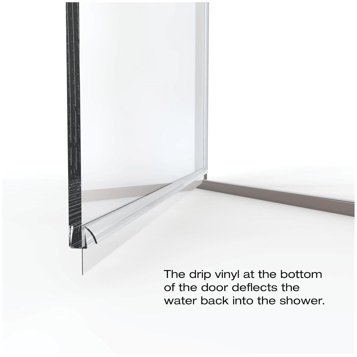 Infinity 28" x 65.56" Pivot Semi-Frameless Shower Door