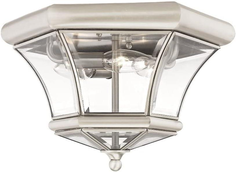 Livex Lighting Monterey/Georgetown 3 - Light Flush Mount in  Brushed Nickel