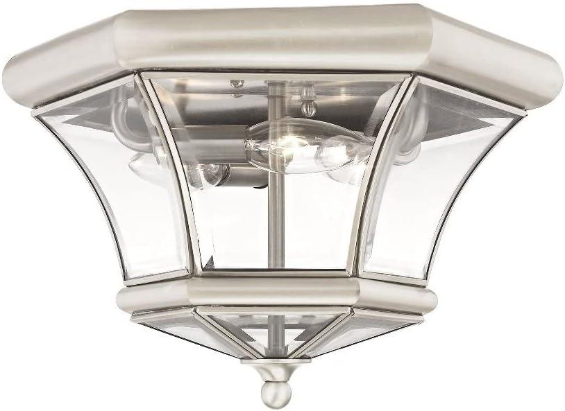 Livex Lighting Monterey/Georgetown 3 - Light Flush Mount in Brushed Nickel