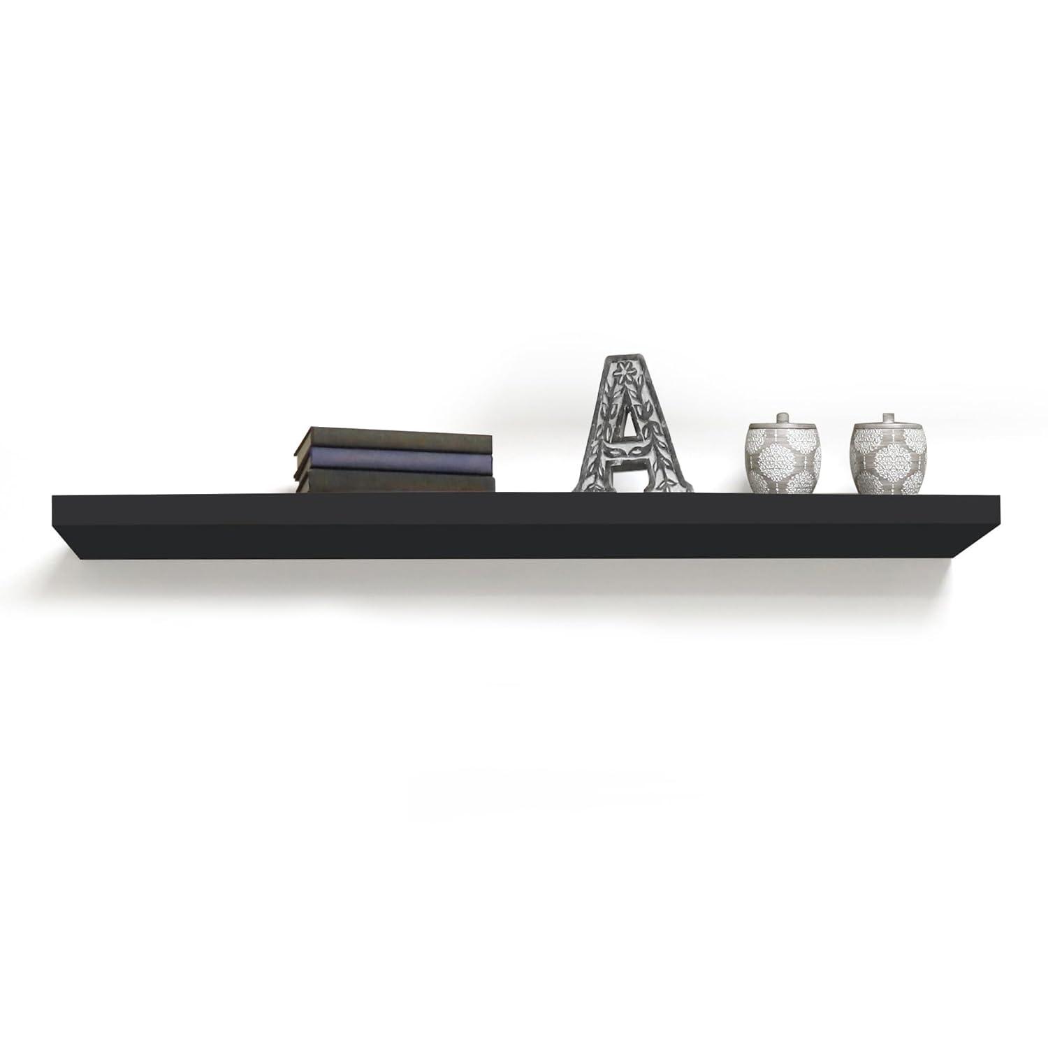 InPlace 24" Floating Shelf Wall Mounted Hidden Brackets Espresso : Modern Decor, Wood Composite, Includes Mounting Hardware