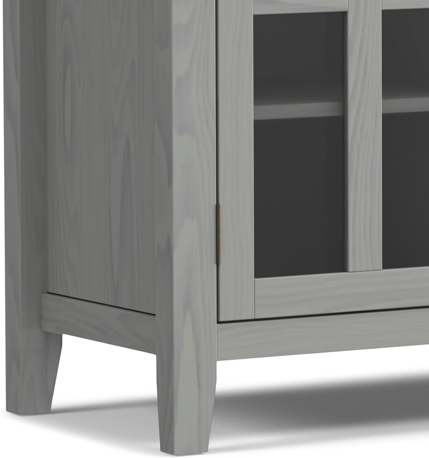 Artisan Fog Grey Solid Wood 53" Contemporary TV Media Stand