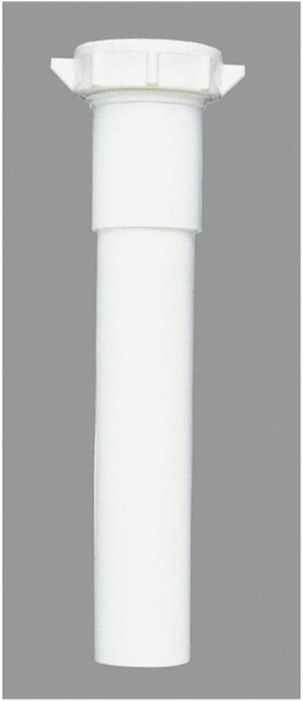 White Plastic 12-Inch Extension Tube for Sink Drainage