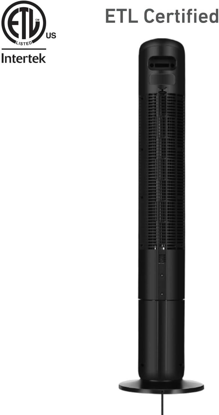 42" Oscillating Digital Tower Fan, 5 Speeds, Remote Control