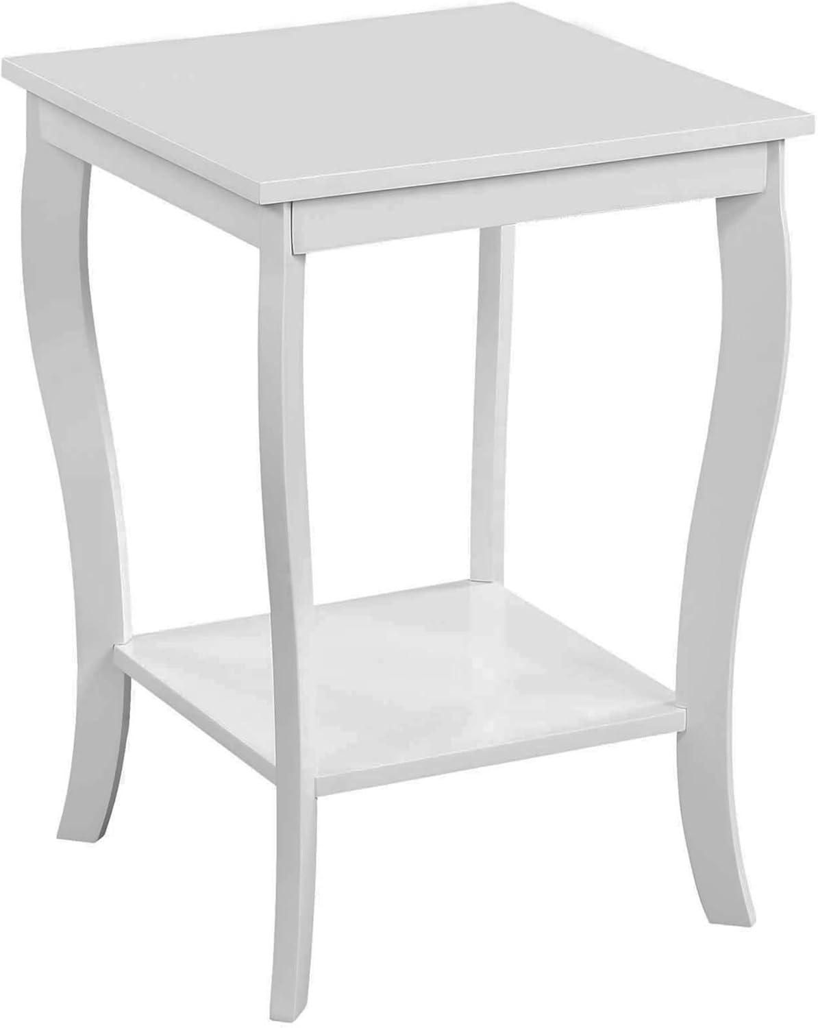 Convenience Concepts American Heritage Square End Table in White Wood Finish