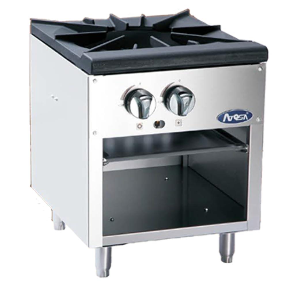 Stainless Steel Countertop Single Stock Pot Stove with Knob Controls
